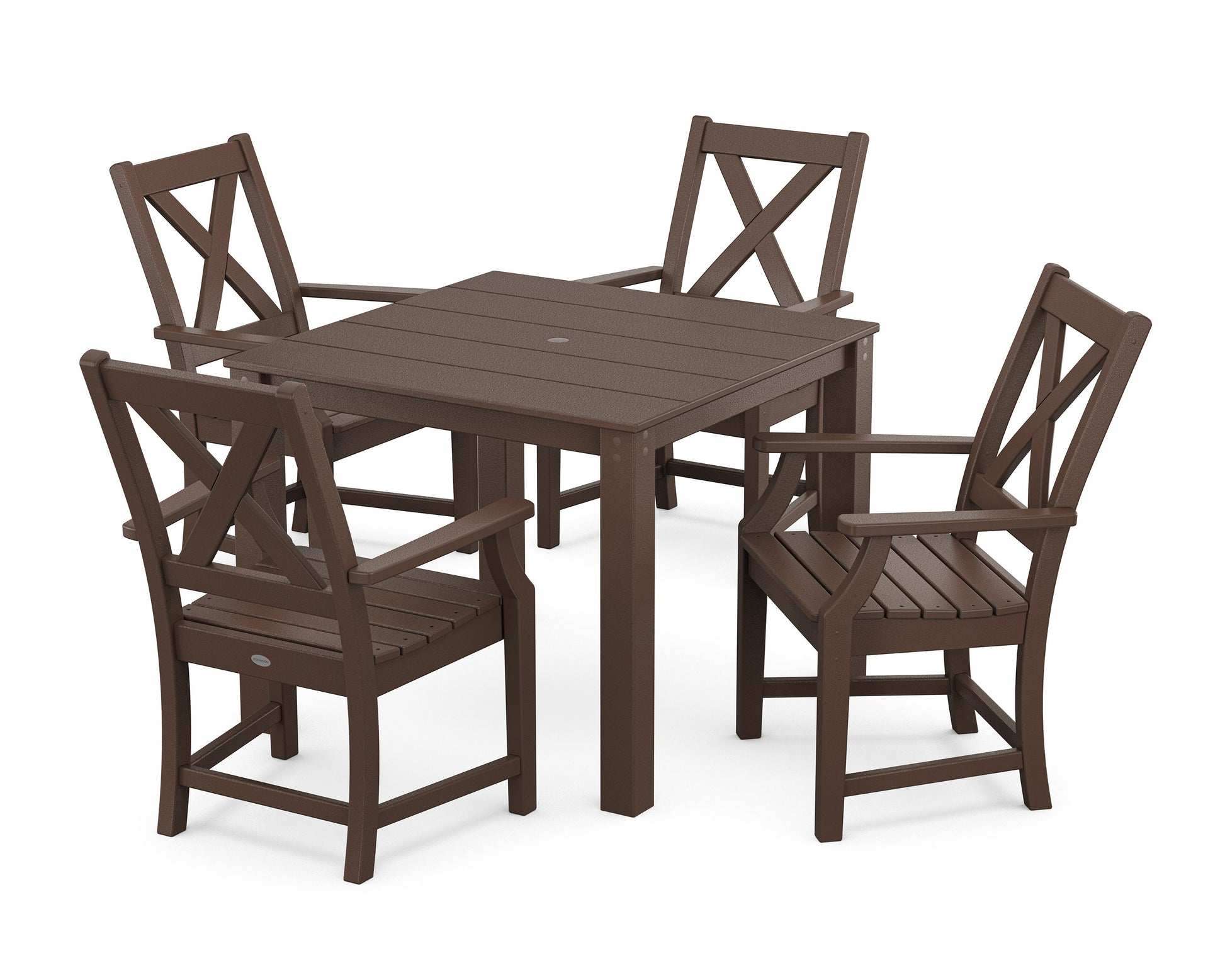 POLYWOOD Braxton 5-Piece Parsons Dining Set — Mahogany