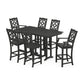 POLYWOOD Chinoiserie 7-Piece Farmhouse Bar Set — Black