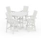 POLYWOOD Modern Adirondack 5-Piece Nautical Trestle Round Bar Set with Swivels — White