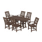 POLYWOOD Chinoiserie Arm Chair 7-Piece Dining Set — Mahogany