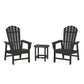 POLYWOOD South Beach Casual Chair 3-Piece Set with 18" South Beach Side Table FREE SHIPPING