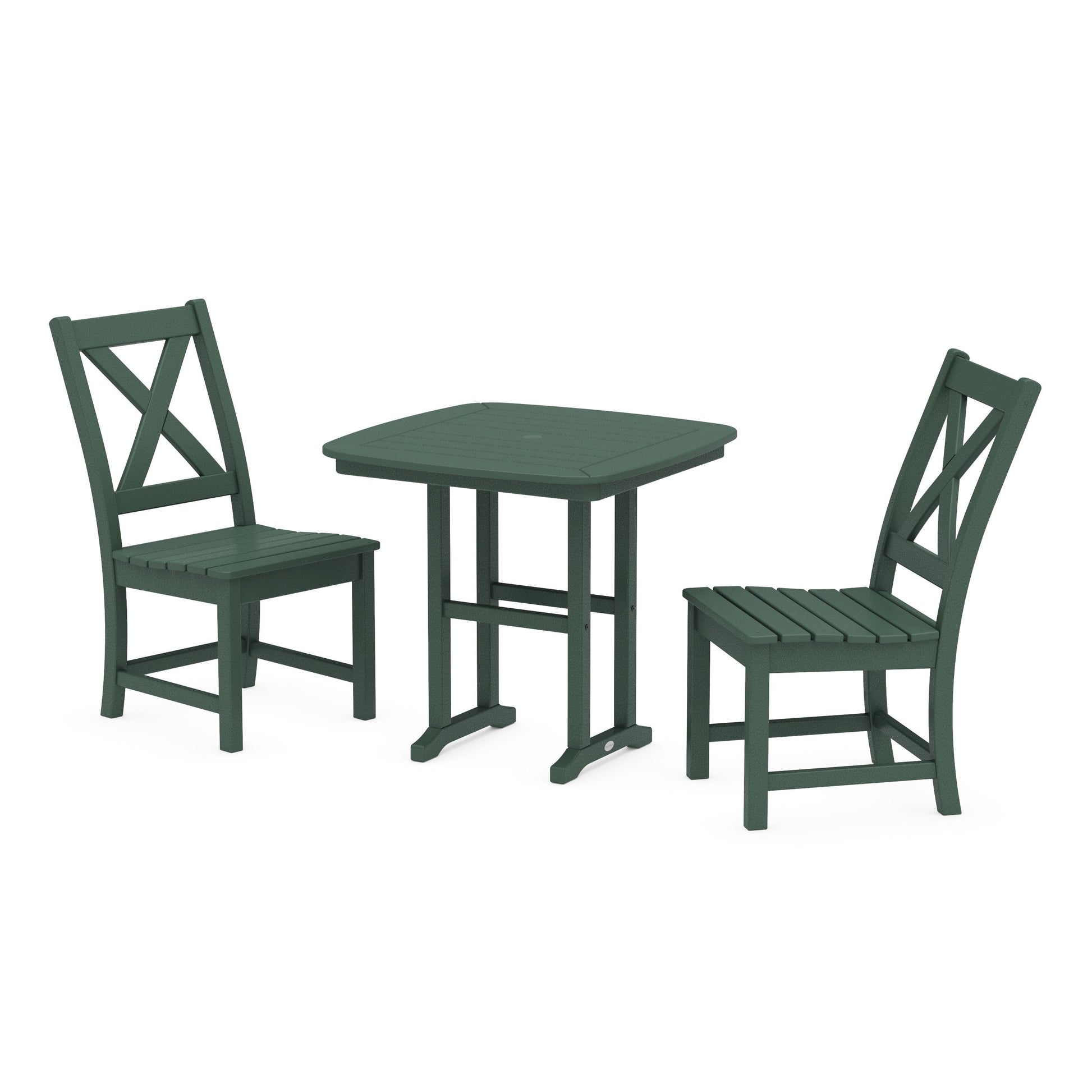 POLYWOOD Braxton Side Chair 3-Piece Dining Set — Green