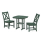 POLYWOOD Braxton Side Chair 3-Piece Dining Set — Green