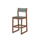 POLYWOOD EDGE Sling Bar Side Chair — Teak / Dupioni Sea Mist Sling