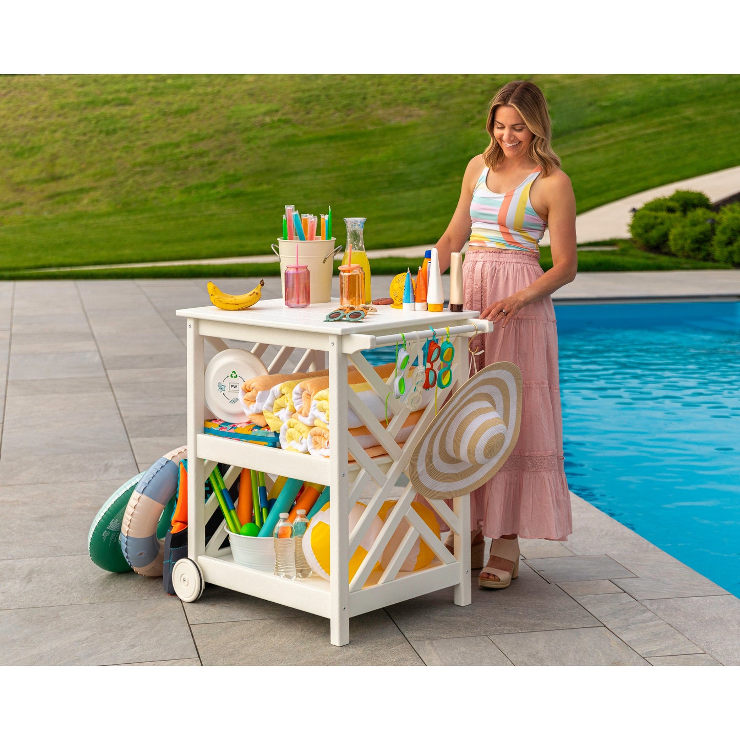 POLYWOOD Chippendale Bar Cart