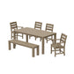 POLYWOOD Lakeside 6-Piece Parsons Dining Set with Bench — Vintage Sahara