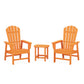 POLYWOOD South Beach Casual Chair 3-Piece Set with 18" South Beach Side Table FREE SHIPPING