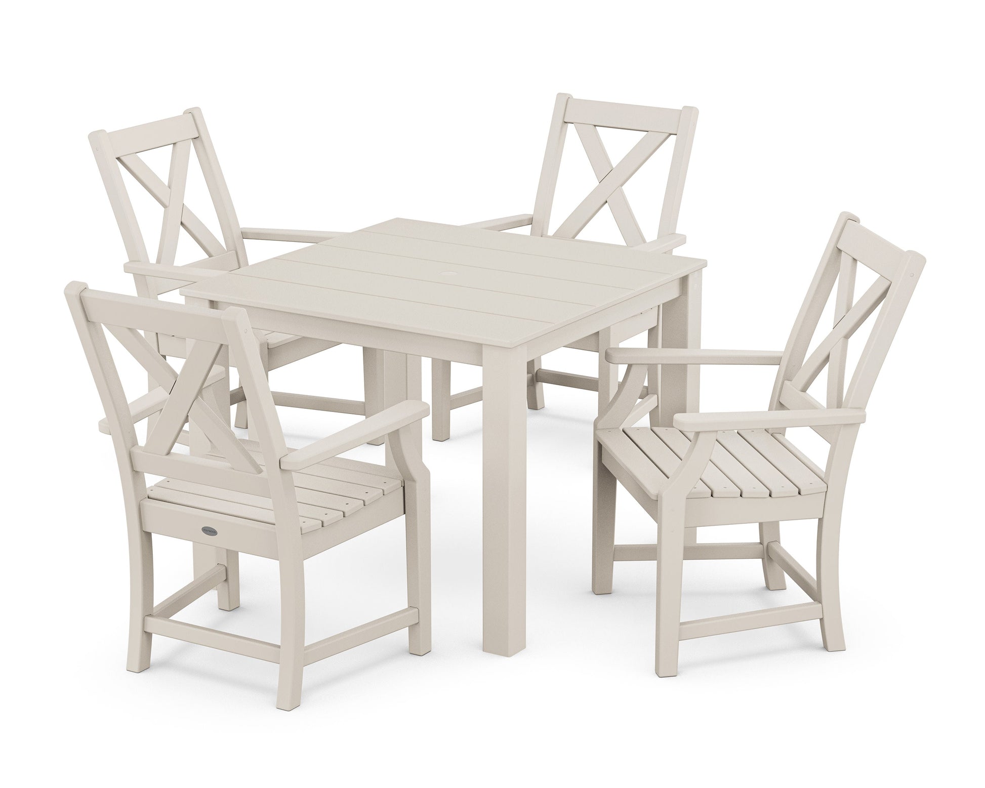 POLYWOOD Braxton 5-Piece Parsons Dining Set — Sand