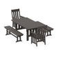 POLYWOOD Acadia 5-Piece Dining Set with Benches — Vintage Coffee