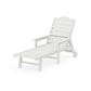 POLYWOOD Savannah Chaise with Arms and Wheels — Vintage White