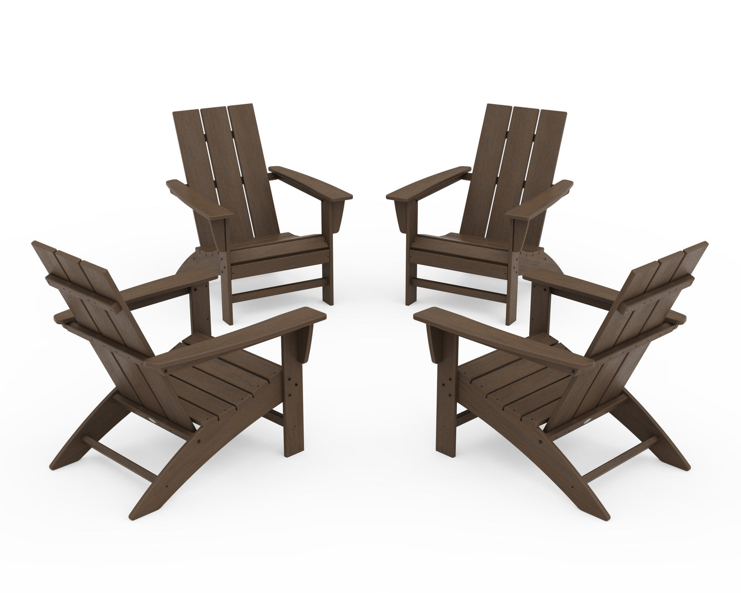 POLYWOOD 4-Piece Modern Adirondack Chair Conversation Set — Kona