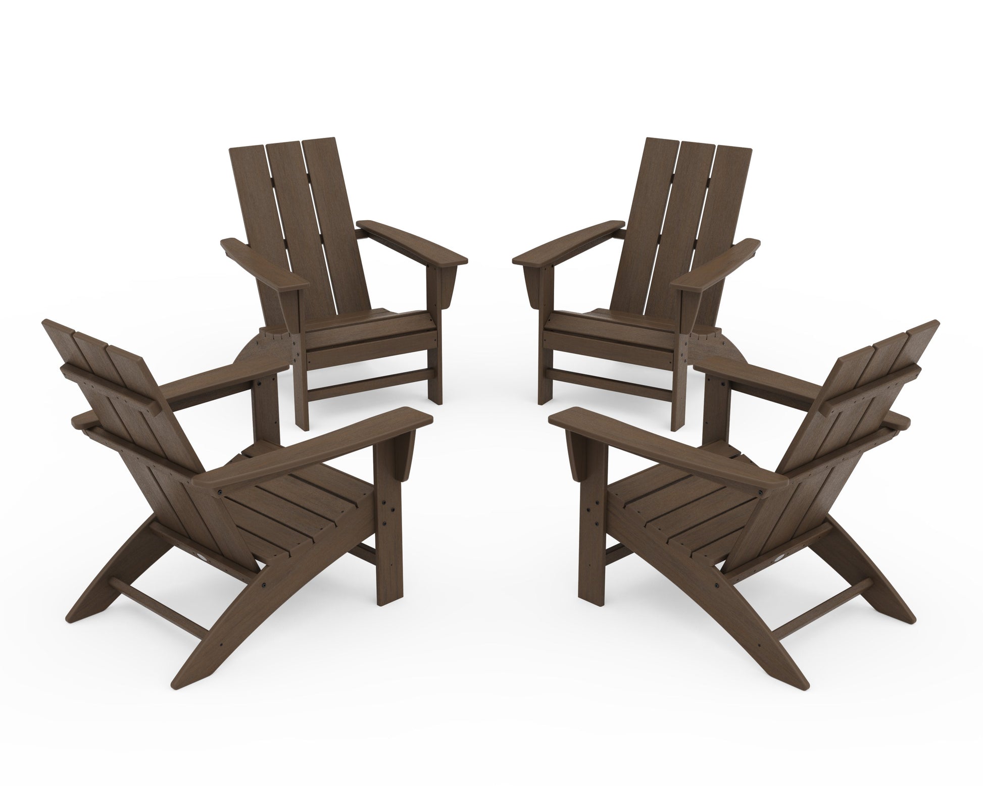 POLYWOOD 4-Piece Modern Adirondack Chair Conversation Set — Kona