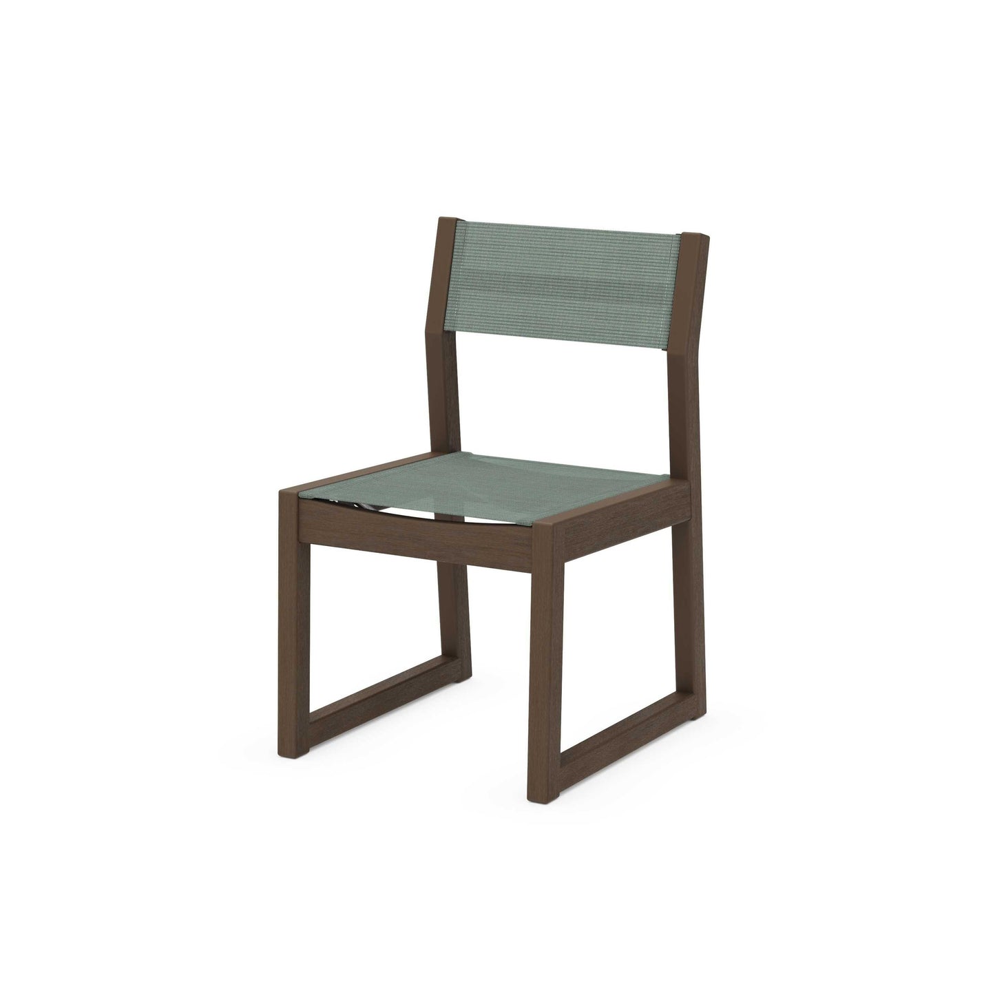 POLYWOOD EDGE Sling Dining Side Chair — Kona / Dupioni Sea Mist Sling