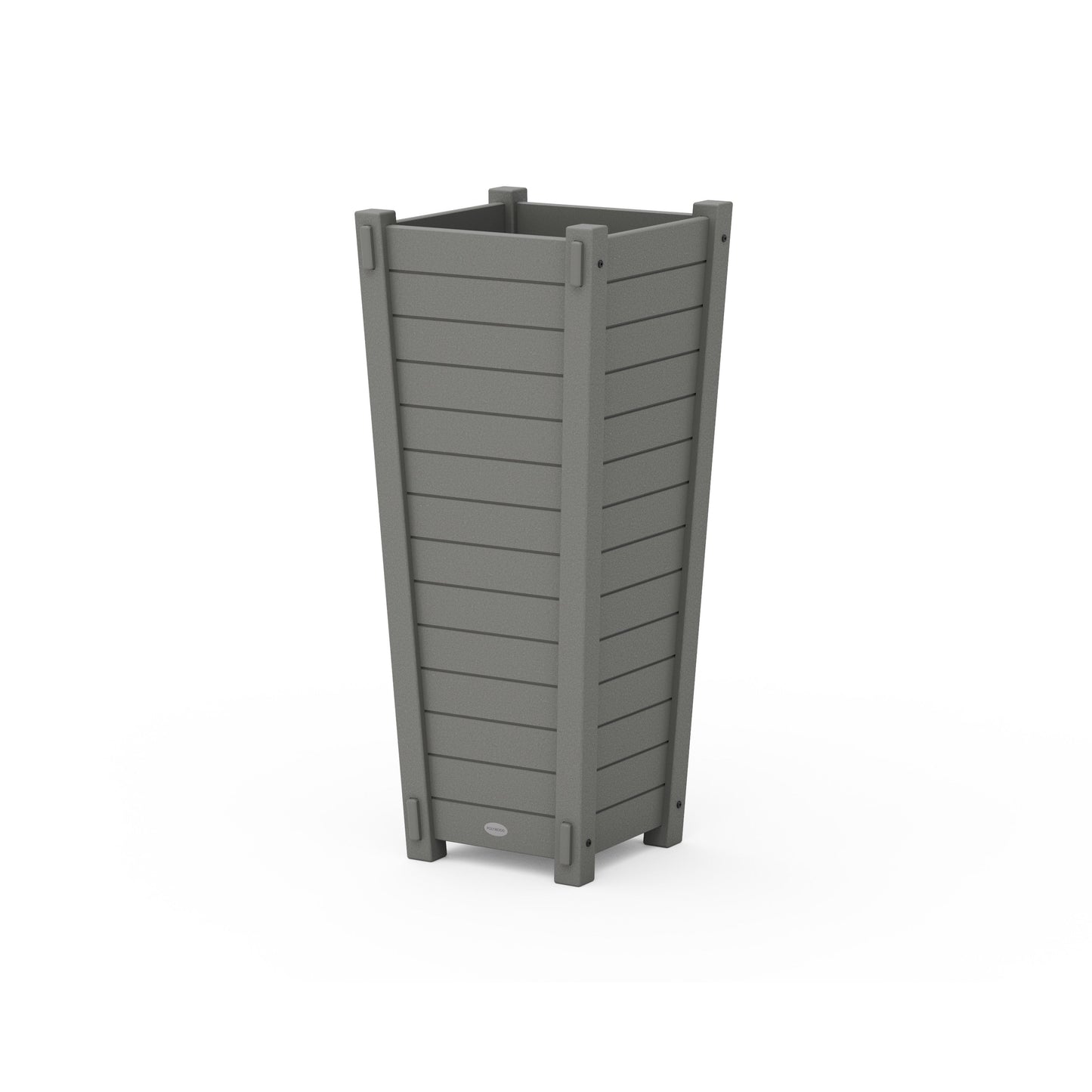 POLYWOOD Nautical Tapered Square Tall Planter Box — Slate Grey