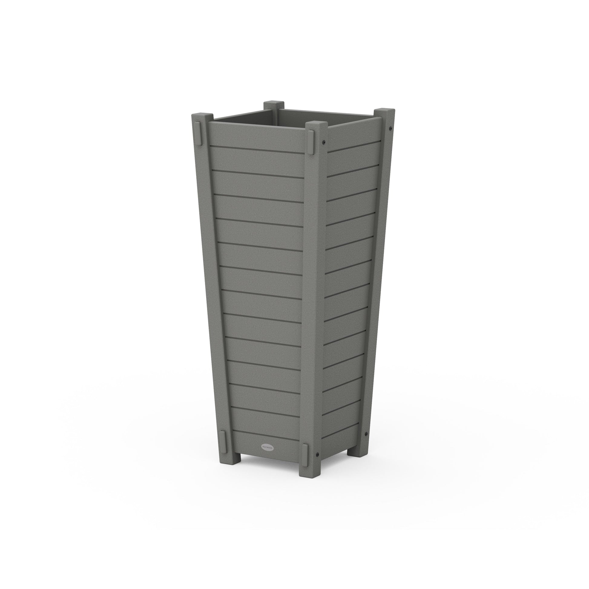 POLYWOOD Nautical Tapered Square Tall Planter Box — Slate Grey