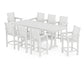 POLYWOOD Captain 9-Piece Counter Set with Trestle Legs — White