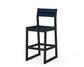 POLYWOOD EDGE Sling Bar Side Chair — Black / Navy Blue Sling