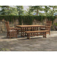 POLYWOOD Acadia 5-Piece Farmhouse Dining Set with Benches