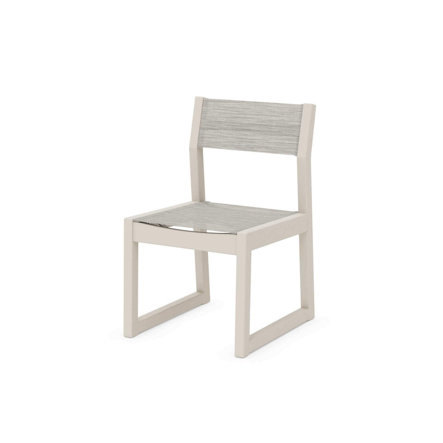 POLYWOOD EDGE Sling Dining Side Chair — Sand / Birch Sling