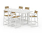 POLYWOOD EDGE Sling 7-Piece Bar Table Set — Vintage White / Burlap Sling