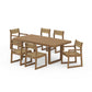 POLYWOOD EDGE Sling 7-Piece Dining Set — Natural / Burlap Sling