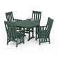 POLYWOOD Acadia 5-Piece Round Farmhouse Dining Set — Green