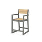 POLYWOOD EDGE Sling Counter Arm Chair — Slate Grey / Dupioni Apricot Sling