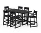 POLYWOOD EDGE Sling 7-Piece Bar Table Set — Black / Black Sling