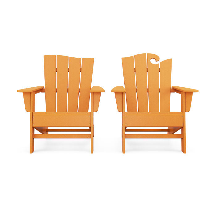 POLYWOOD Wave 2-Piece Adirondack Set with The Wave Chair Left FREE SHIPPING