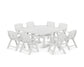 POLYWOOD Nautical Lowback 9-Piece Square Farmhouse Dining Set with Trestle Legs — White