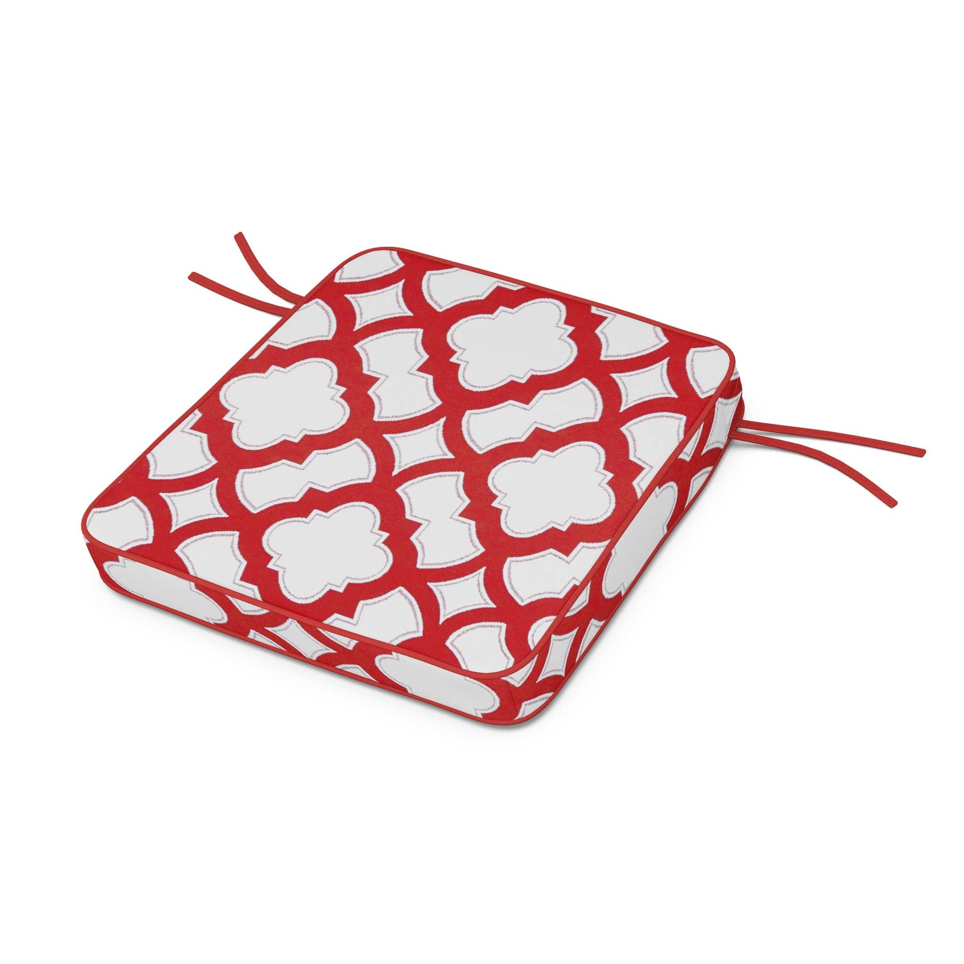 POLYWOOD Acadia Dining Arm Seat Cushion — Trellis Crimson