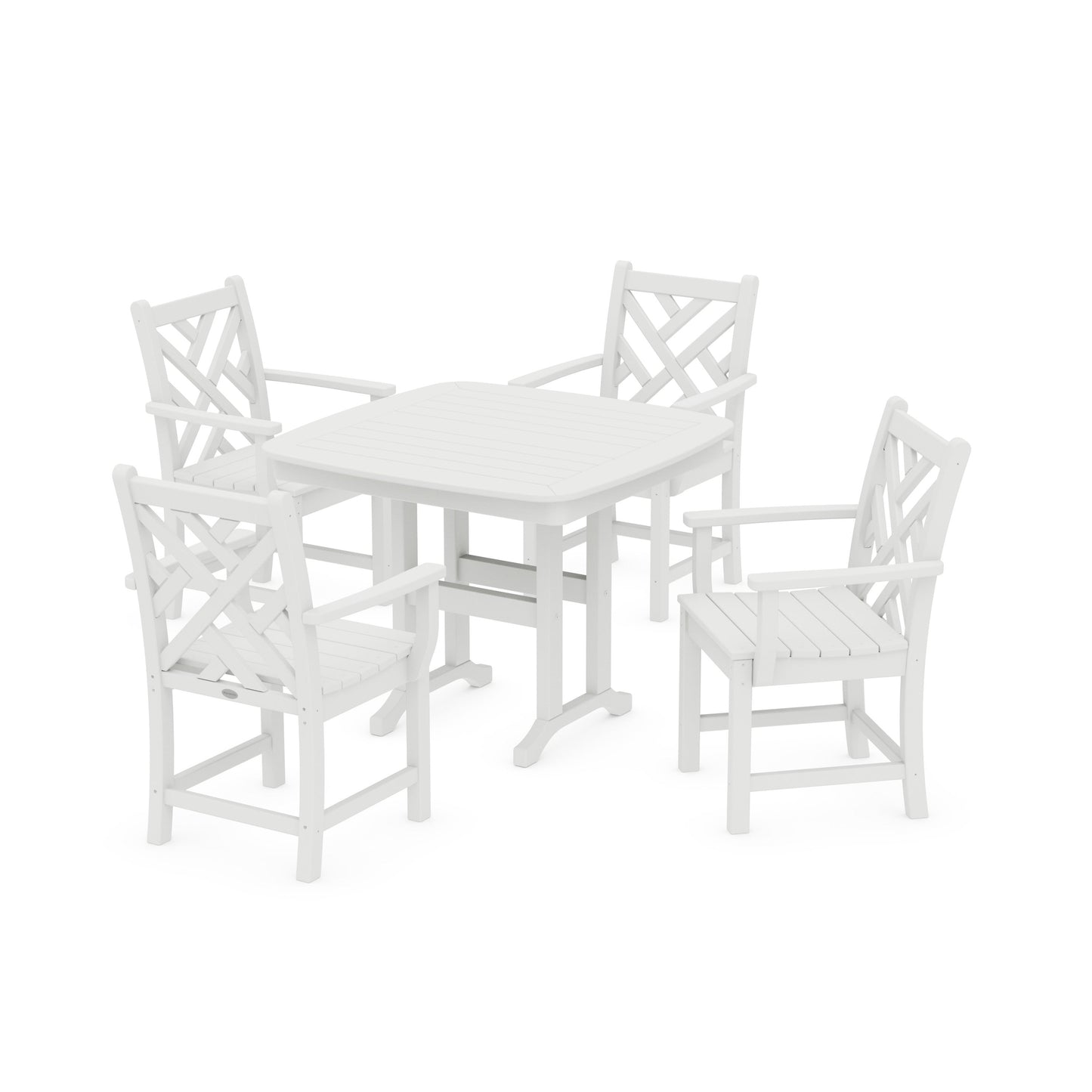 POLYWOOD Chippendale 5-Piece Dining Set — White