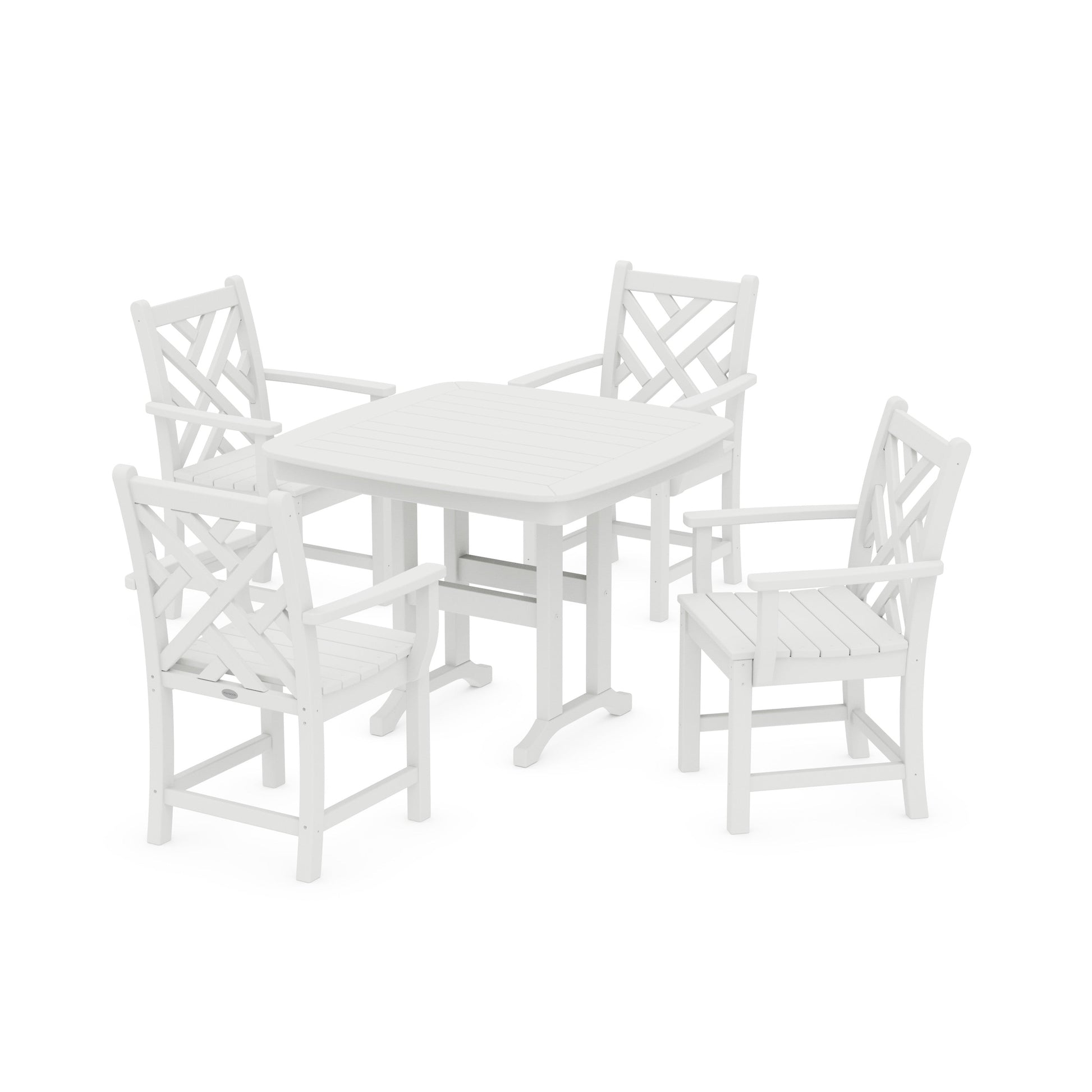POLYWOOD Chippendale 5-Piece Dining Set — White