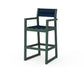 POLYWOOD EDGE Sling Bar Arm Chair — Green / Navy Blue Sling