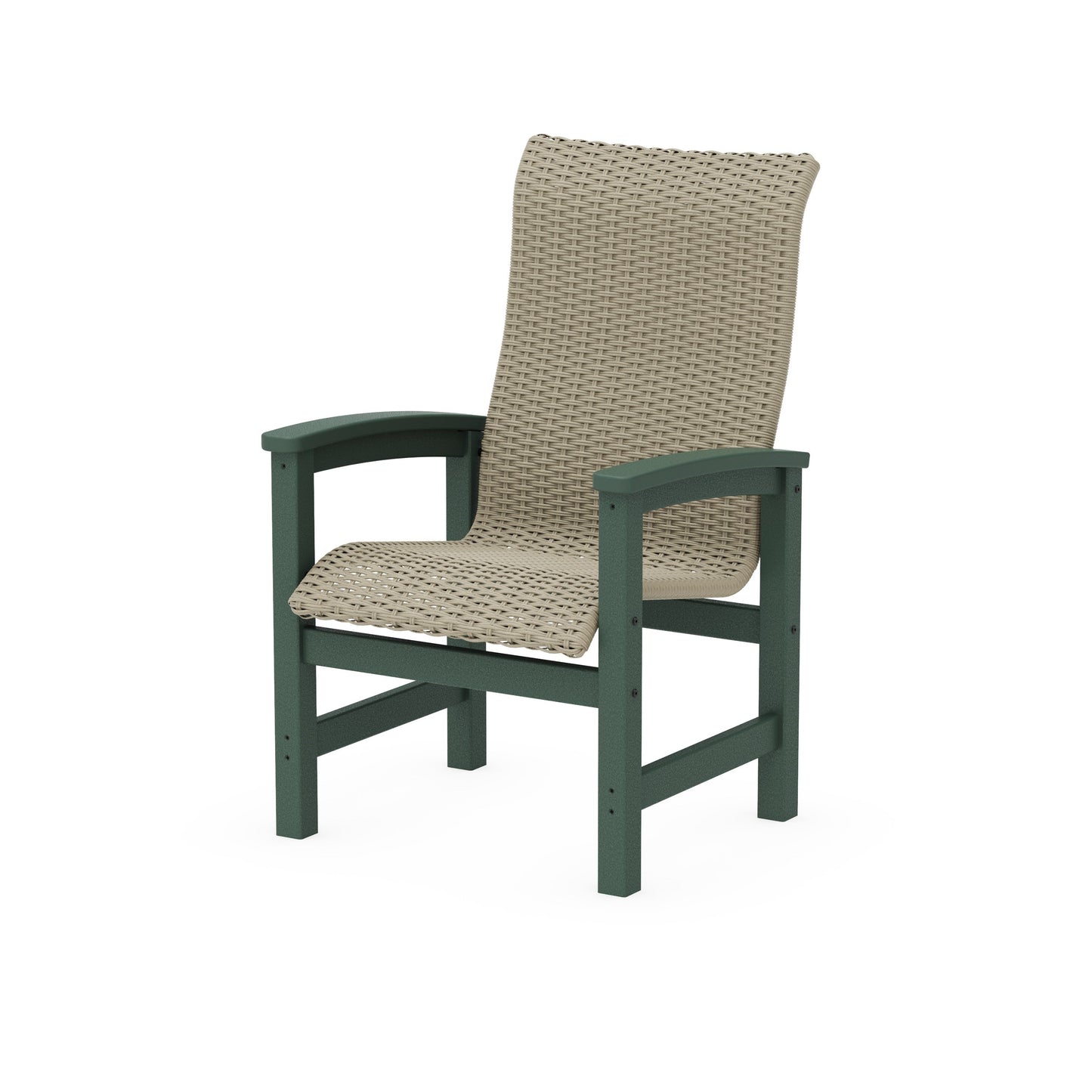 POLYWOOD Coastal Woven High-Back Dining Chair — Green / Dune Grass