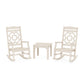 POLYWOOD Chinoiserie 3-Piece Rocking Chair Set — Sand