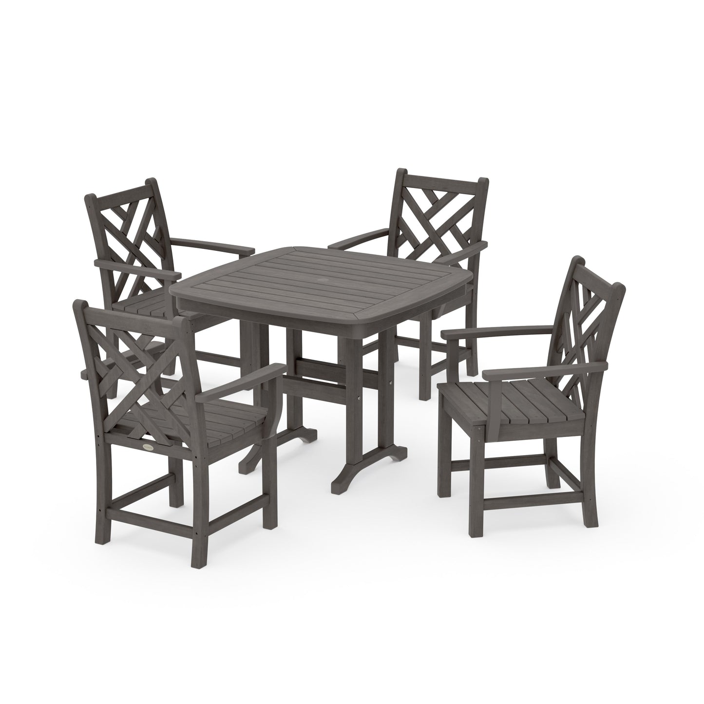 POLYWOOD Chippendale 5-Piece Dining Set — Driftwood