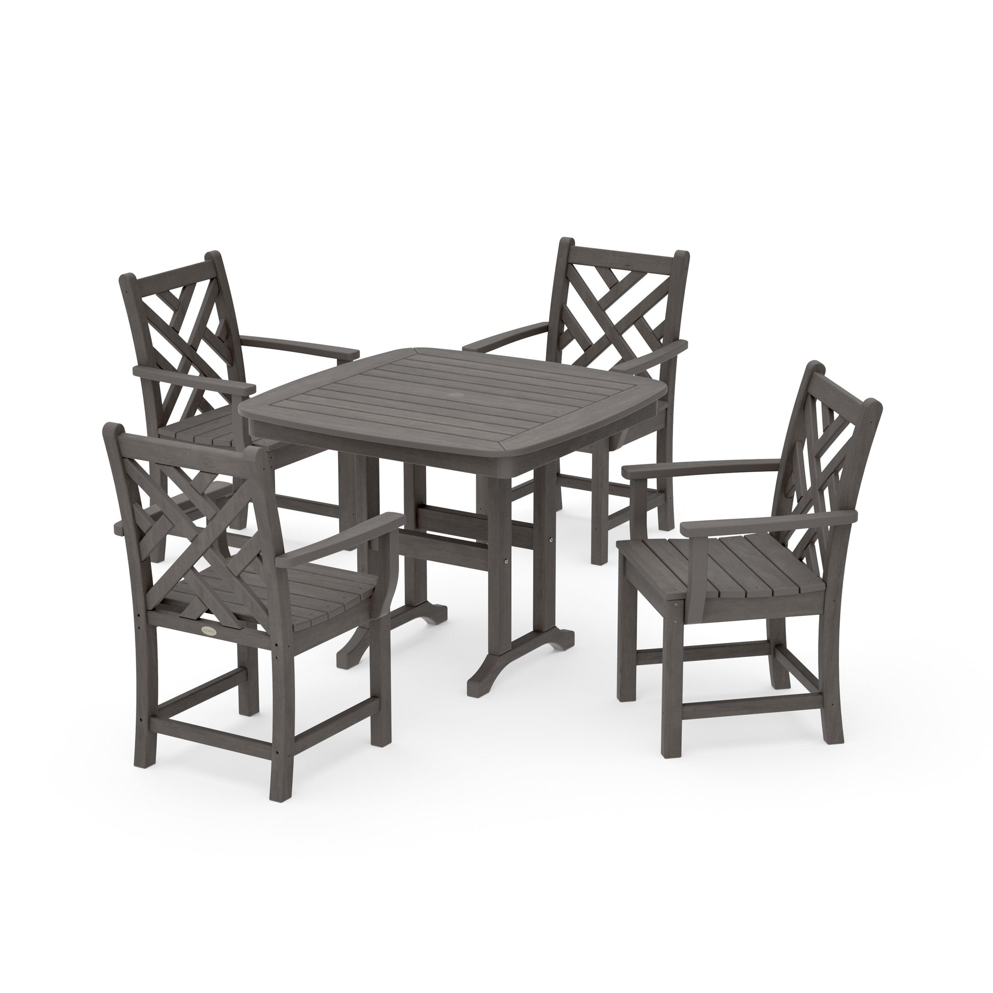 POLYWOOD Chippendale 5-Piece Dining Set — Driftwood