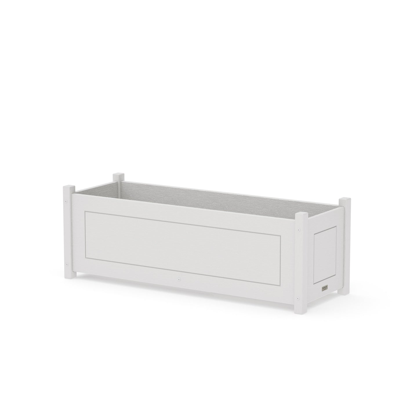 POLYWOOD Country Living Rectangle Triple Planter Box — Vintage White