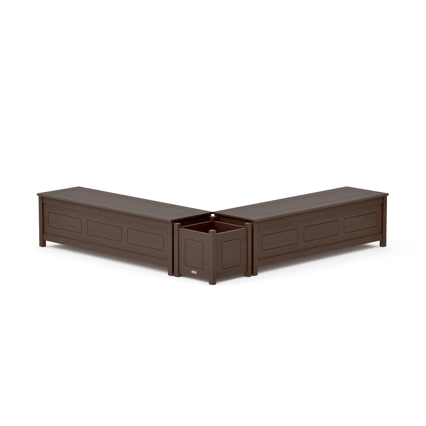 POLYWOOD 60" Country Living L- Shaped Planter Storage Bench Set — Kona