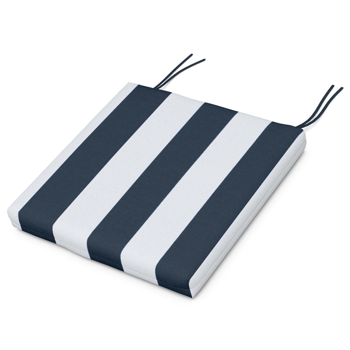 POLYWOOD Acadia Dining Side Seat Pad — Cabana Stripe Marine Indigo
