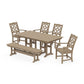 POLYWOOD Chinoiserie 6-Piece Farmhouse Dining Set with Bench — Vintage Sahara