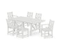 POLYWOOD Chippendale 7-Piece Rustic Farmhouse Dining Set — White