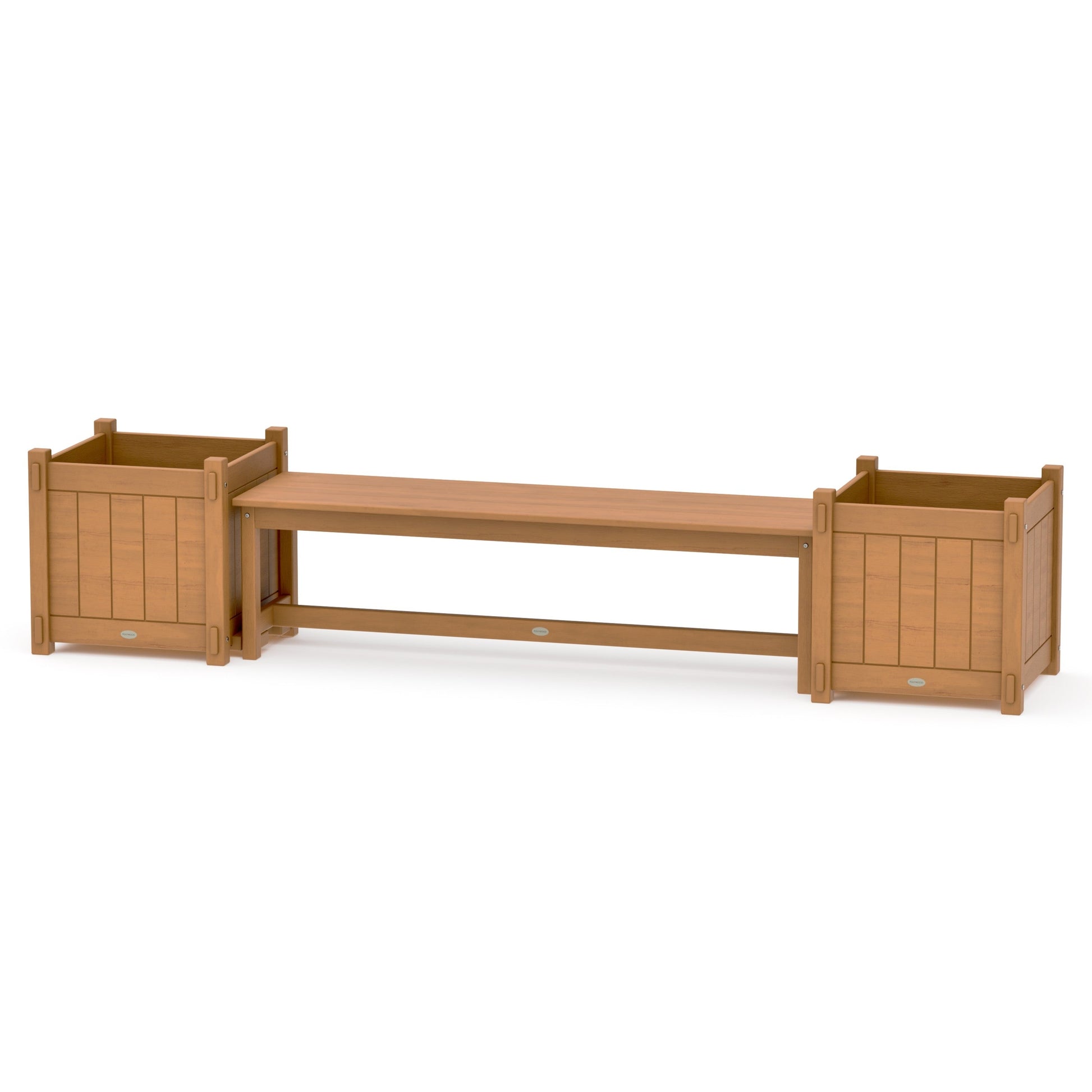 POLYWOOD 60" Vineyard Straight Planter Bench Set - Large — Natural
