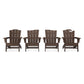 POLYWOOD Wave Collection 4-Piece Adirondack Chair Set FREE SHIPPING