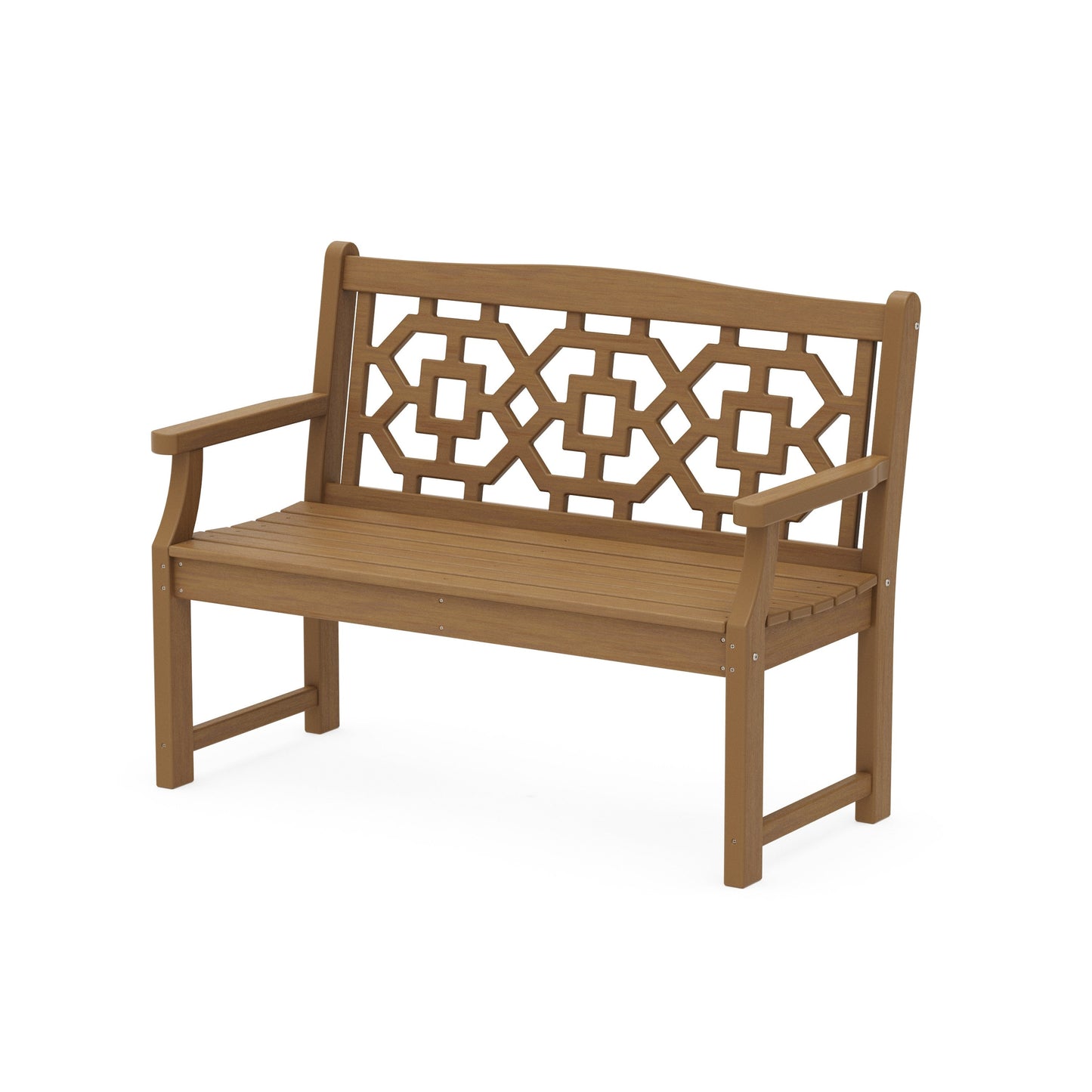 POLYWOOD Chinoiserie 48" Garden Bench — Natural