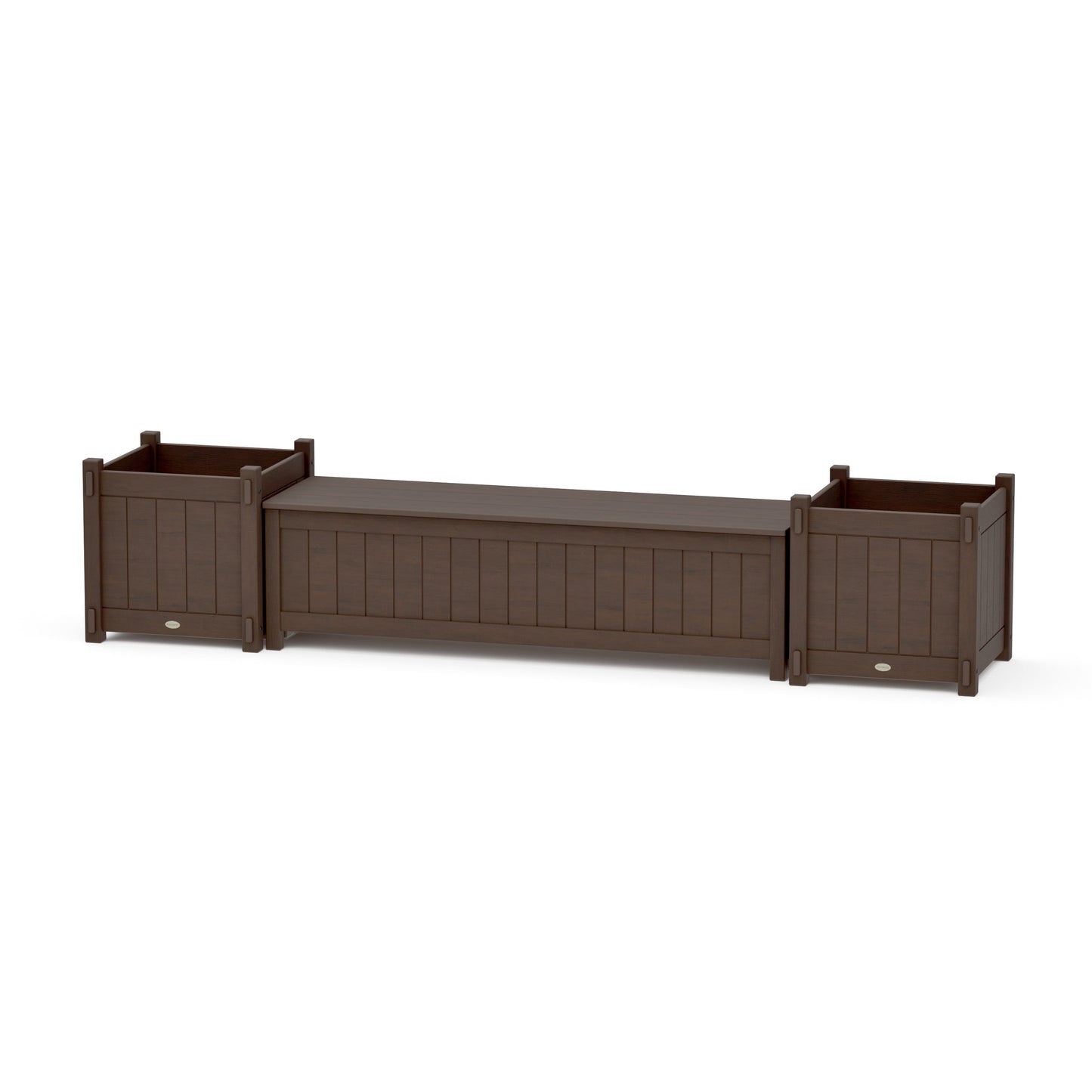 POLYWOOD 60" Vineyard Straight Planter Storage Bench Set- Large — Kona