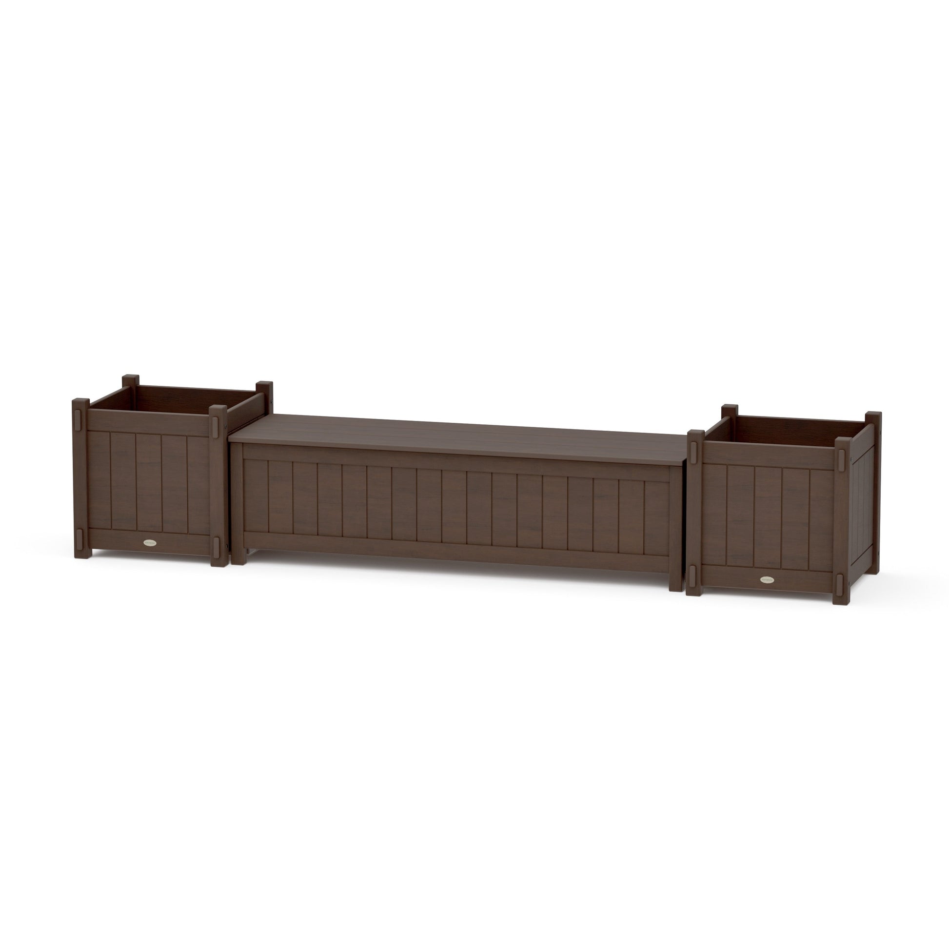 POLYWOOD 60" Vineyard Straight Planter Storage Bench Set- Large — Kona