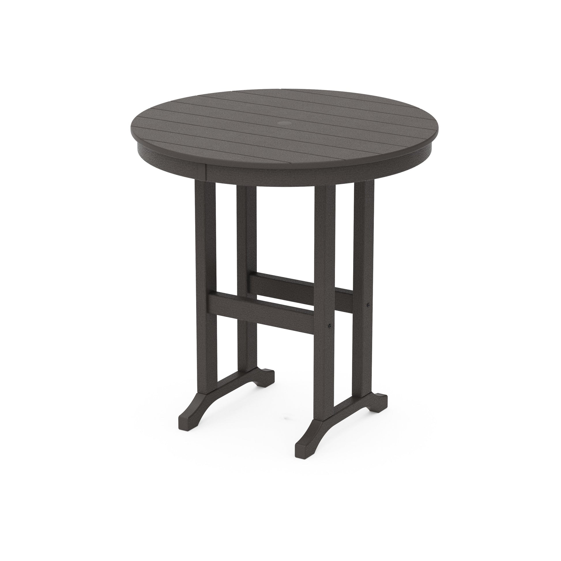 POLYWOOD 36" Round Farmhouse Counter Table — Vintage Coffee