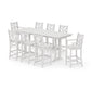POLYWOOD Chippendale 9-Piece Farmhouse Bar Set with Trestle Legs — Vintage White
